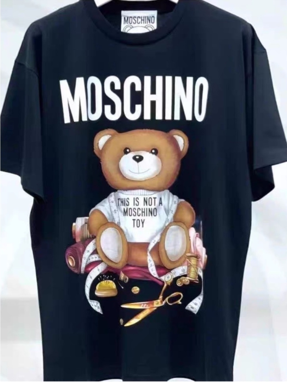 Moschino Black Teddy Logo Tee